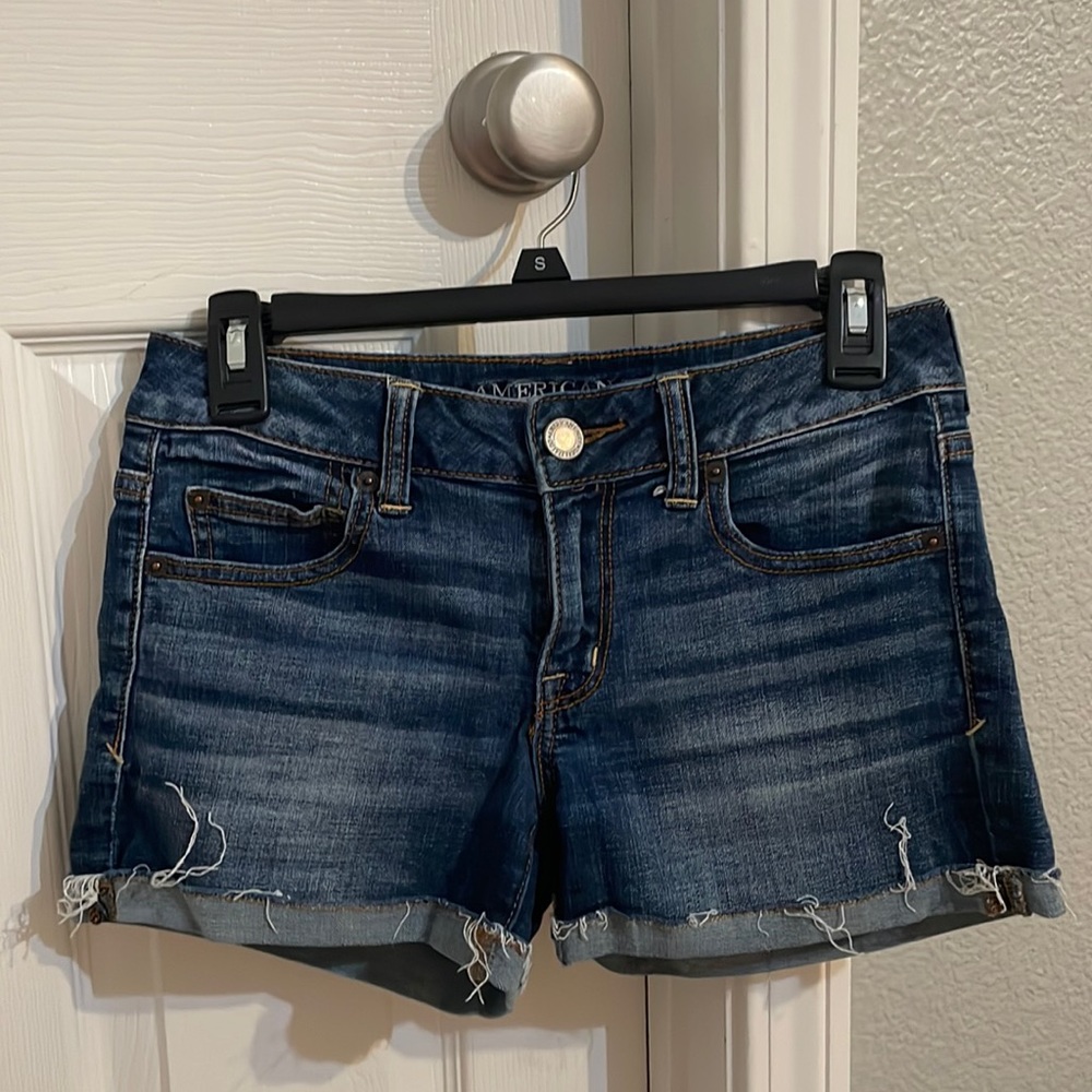 Denim Mid-Rise Shorts